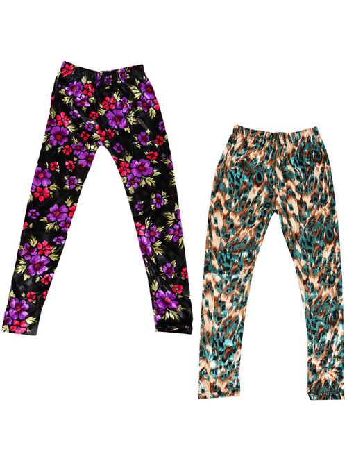 pack of 2 girls printed leggings - 19843366 - Very Small Image - 1