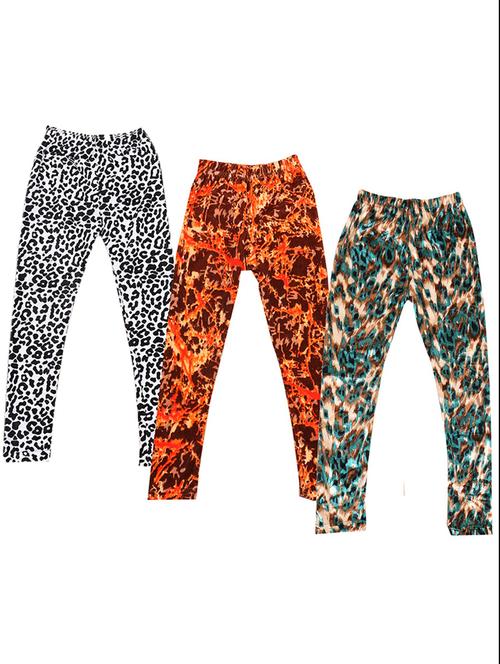 pack of 3 girls printed leggings - 19843375 - Very Small Image - 1