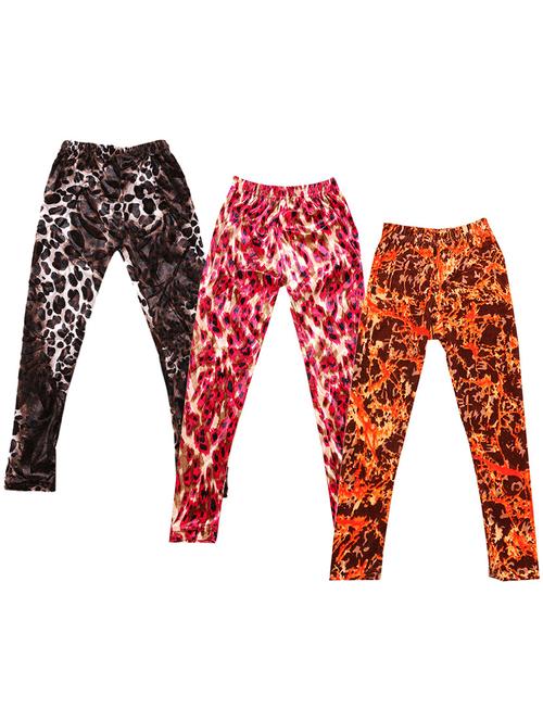 pack of 3 girls printed leggings - 19843408 - Very Small Image - 1