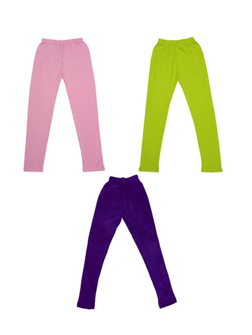 pack of 3 girls solid leggings - 19845362 - Very Small Image - 1