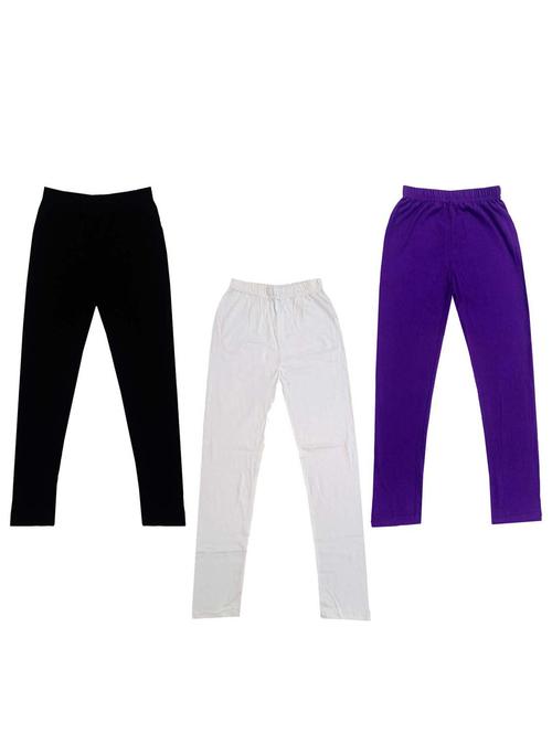 pack of 3 girls solid leggings - 19846313 - Very Small Image - 1