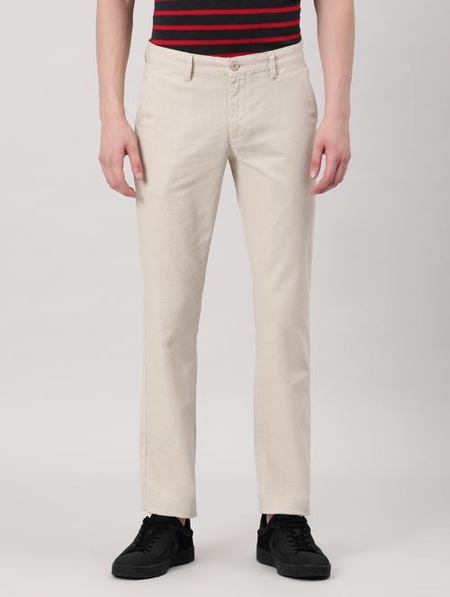solid flat front casual trouser - 19846963 - Very Small Image - 1