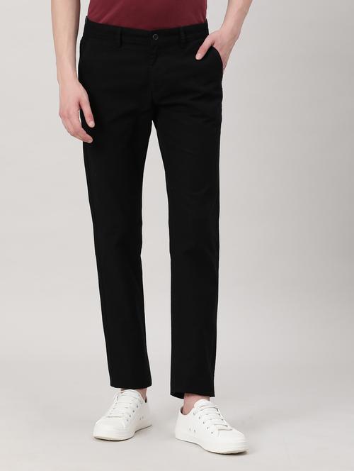 solid flat front casual trouser - 19846964 - Very Small Image - 1