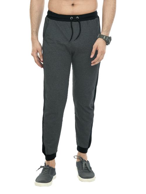 grey cotton blend ankle length track pant - 19847781 - Very Small Image - 1