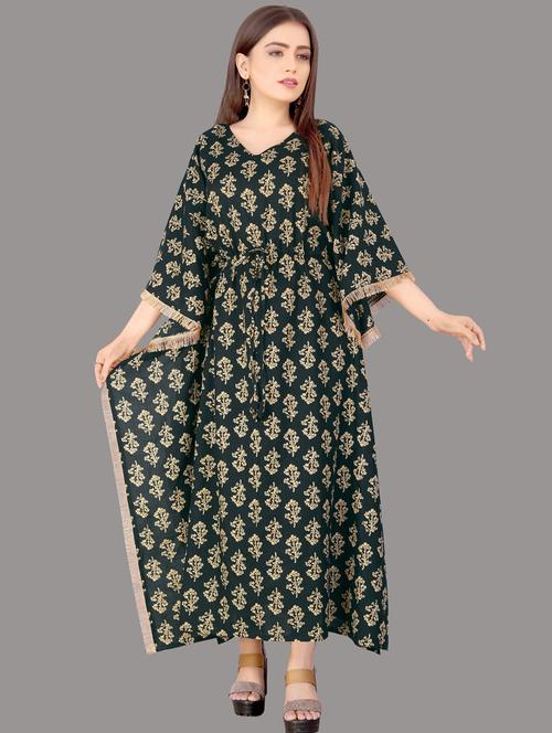 v neck printed kaftan - 19848038 - Very Small Image - 1