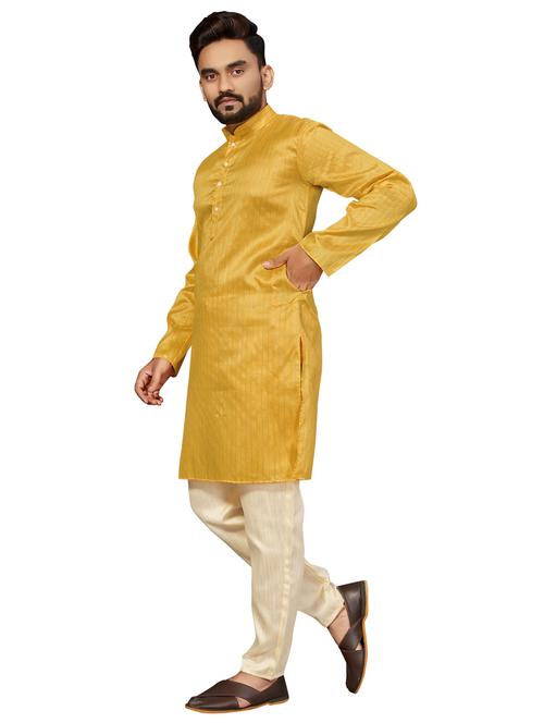 mandarin neck striped kurta pyjama set - 19848187 - Very Small Image - 1