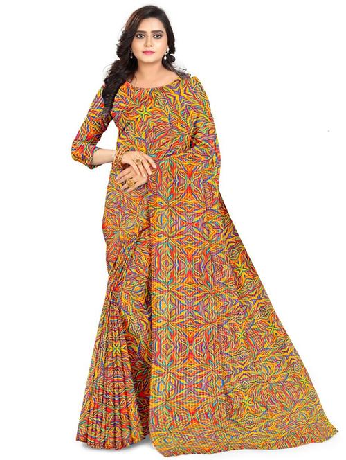 printed saree with blouse - 19848596 - Very Small Image - 1