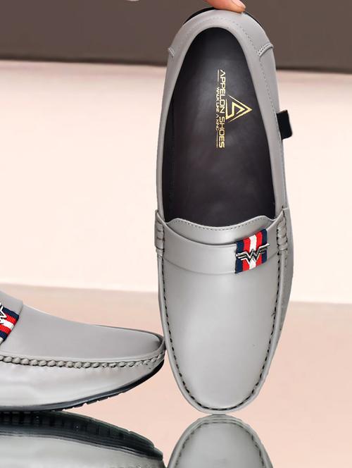 grey leather slip on loafers - 19848629 - Very Small Image - 1