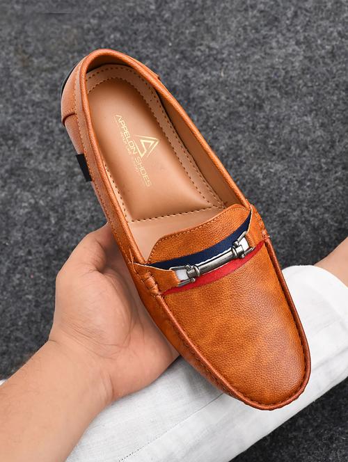 tan leather slip on loafers - 19848633 - Very Small Image - 1