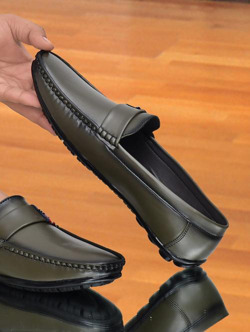 green leather slip on loafers - 19848634 - Very Small Image - 1
