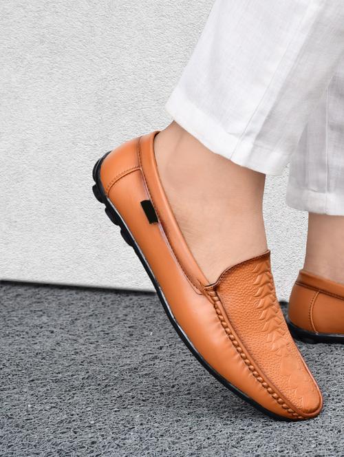 tan leather slip on loafers - 19848637 - Very Small Image - 1