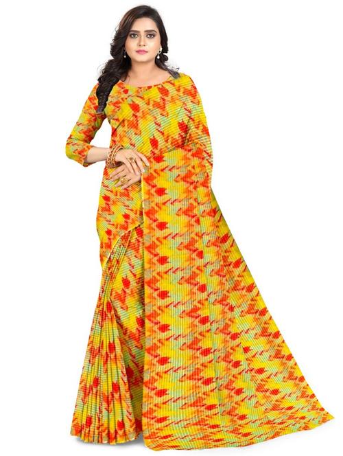 self design printed saree with blouse - 19848920 - Very Small Image - 1