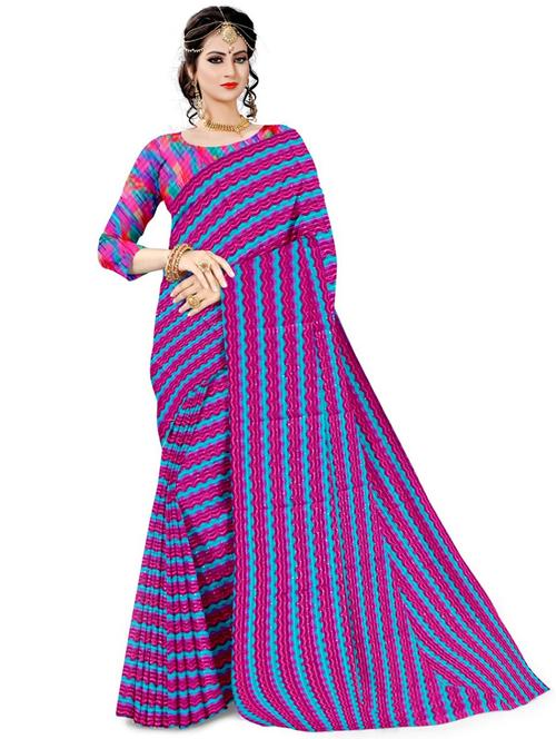 self design printed saree with blouse - 19848929 - Very Small Image - 1
