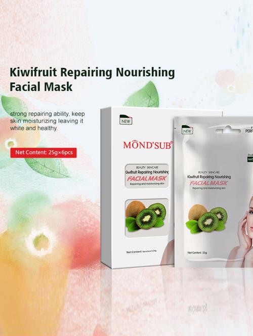 mond'sub kiwi fruit face sheet mask pack of 6*25g - 19849573 - Very Small Image - 1