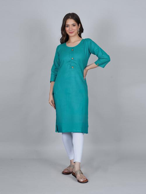 round neck solid straight kurta - 19849662 - Very Small Image - 1