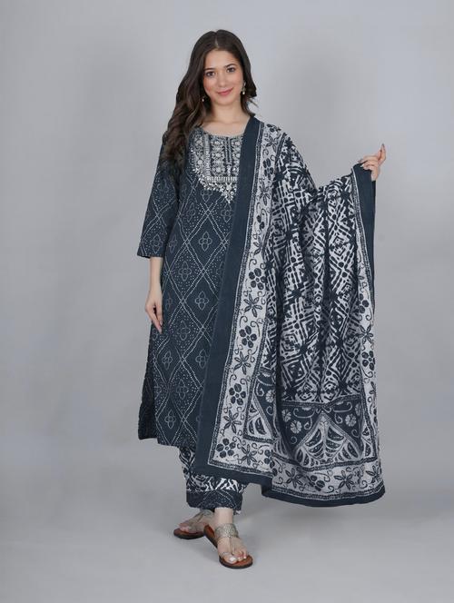 printed kurta pant set with dupatta - 19849677 - Very Small Image - 1