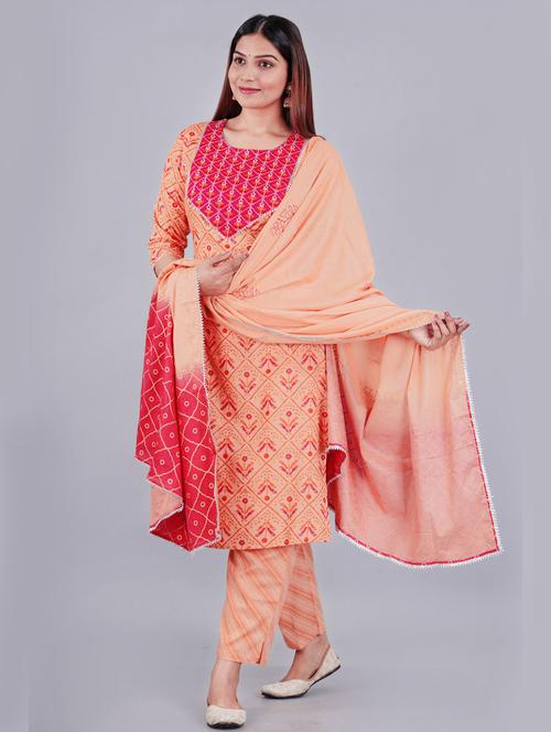 printed kurta pant set with dupatta - 19849696 - Very Small Image - 1