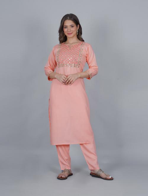 embroidered kurta pant set - 19849715 - Very Small Image - 1