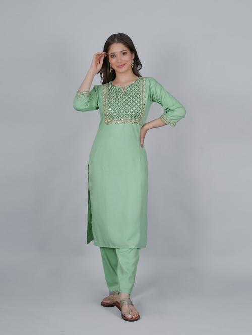 embroidered kurta pant set - 19849717 - Very Small Image - 1