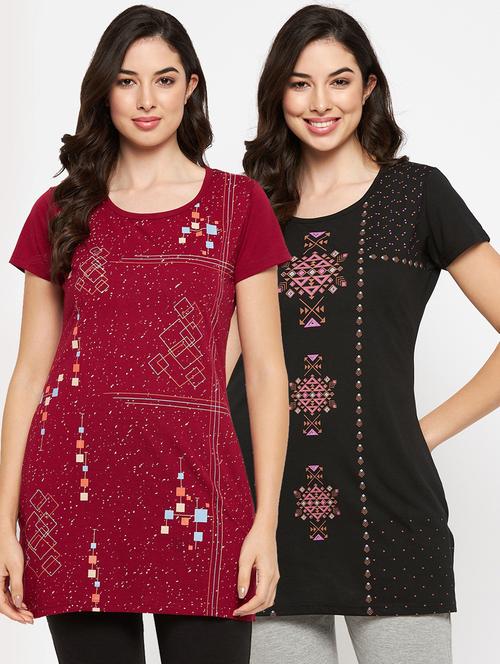 pack of 2 printed long tees - 19849922 - Very Small Image - 1
