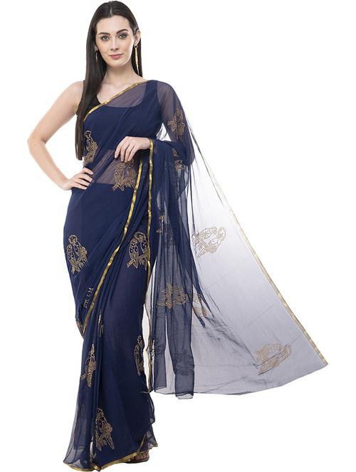 embellished saree with blouse - 19849954 - Very Small Image - 1