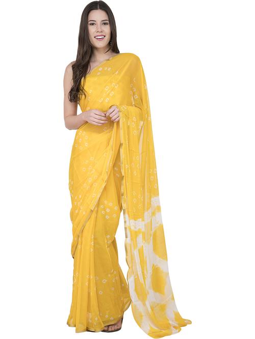 bandhani printed saree with blouse - 19849986 - Very Small Image - 1
