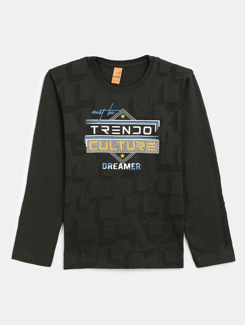 charcoal printed round neck t-shirt - 19850376 - Very Small Image - 1
