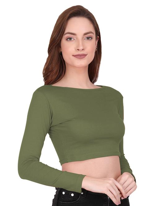 women's crop boat neck top - 19850532 - Very Small Image - 1