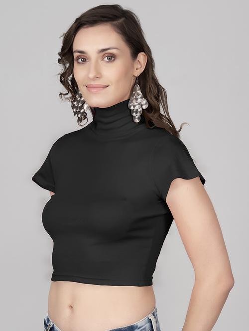 women's crop high neck top - 19850565 - Very Small Image - 1