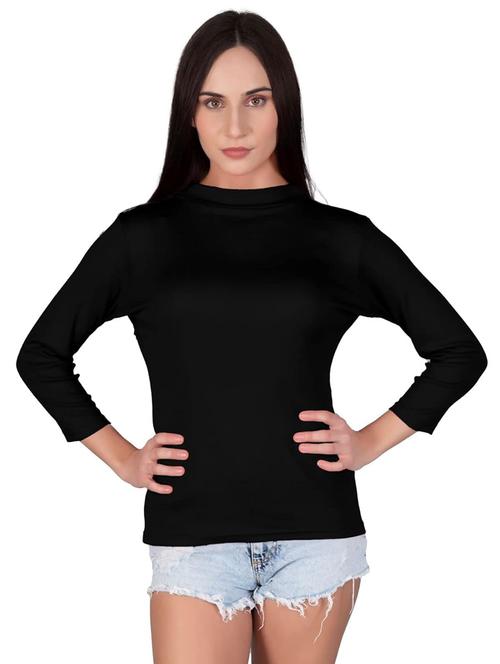 women solid mock neck top - 19850575 - Very Small Image - 1