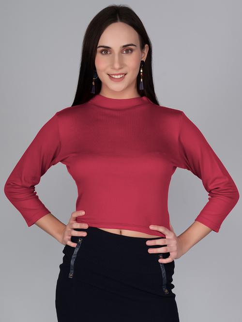 women's crop crew neck top - 19850580 - Very Small Image - 1