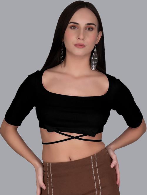 women's crop square neck top - 19850604 - Very Small Image - 1