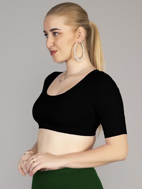 women's crop scoop neck top - 19850688 - Very Small Image - 1