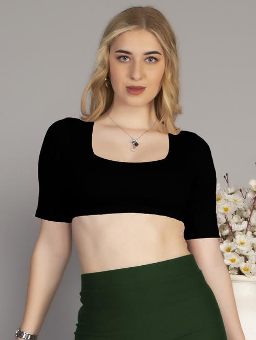 women's crop square neck top - 19850689 - Very Small Image - 1