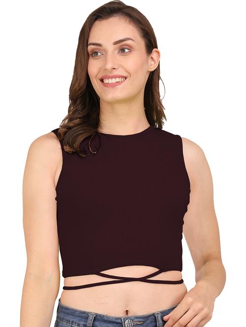 women's crop crew neck top - 19850910 - Very Small Image - 1