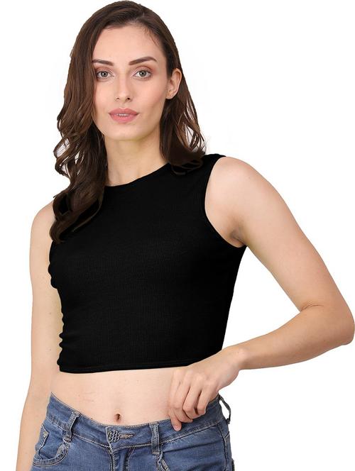 women's crop crew neck top - 19850912 - Very Small Image - 1
