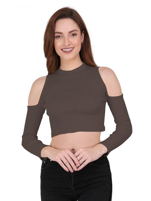 women's crop crew neck top - 19850980 - Very Small Image - 1