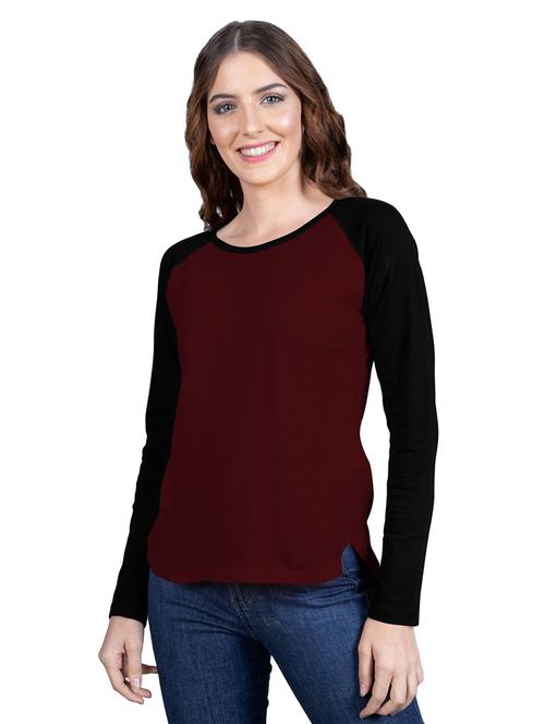 women's color block round neck t-shirt - 19851117 - Very Small Image - 1