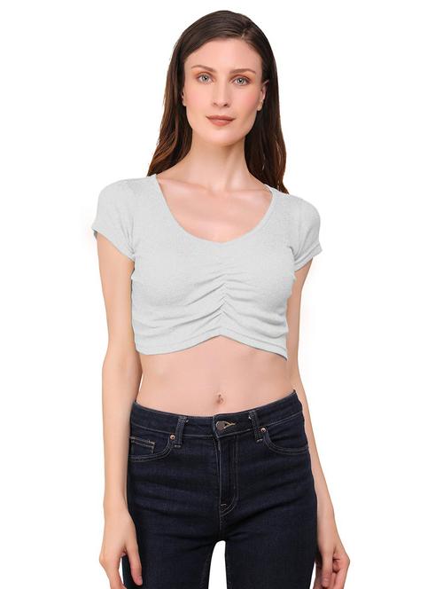 women's crop scoop neck top - 19851174 - Very Small Image - 1
