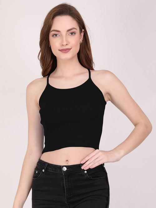 women's crop shoulder strap top - 19851361 - Very Small Image - 1