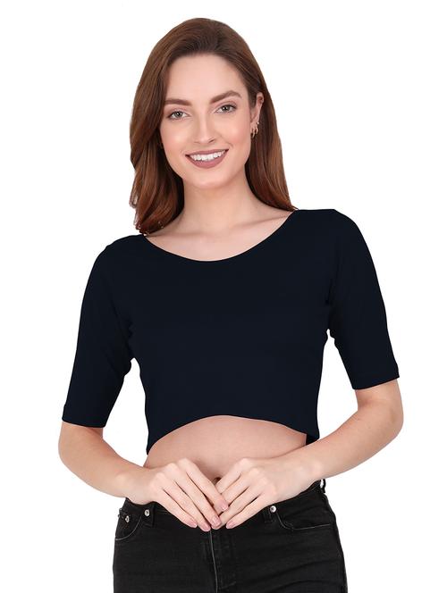 women's crop round neck top - 19851421 - Very Small Image - 1