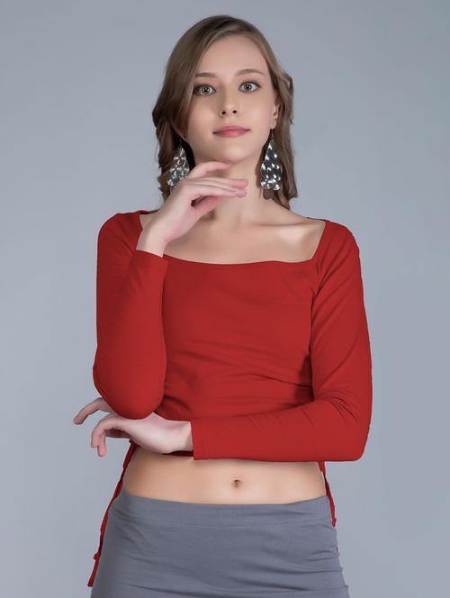 women's crop square neck top - 19852273 - Very Small Image - 1