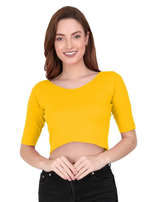 women's crop v neck top - 19852460 - Very Small Image - 1