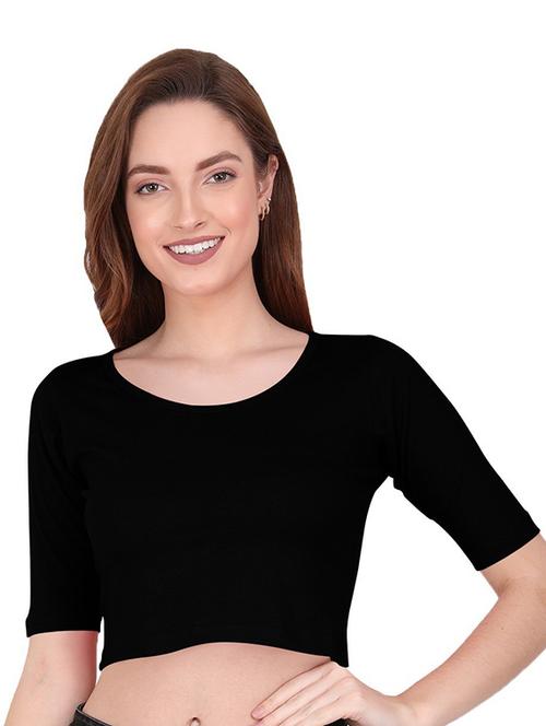 women's crop round neck top - 19852570 - Very Small Image - 1