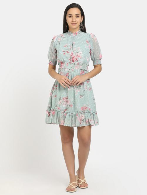 women's tiered dress floral dress - 19852932 - Very Small Image - 1