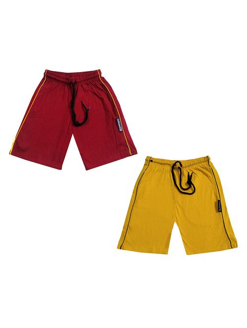 pack of 2 multi colored solid shorts - 19853397 - Very Small Image - 1