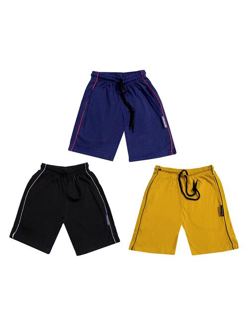 pack of 3 multi colored solid shorts - 19853400 - Very Small Image - 1