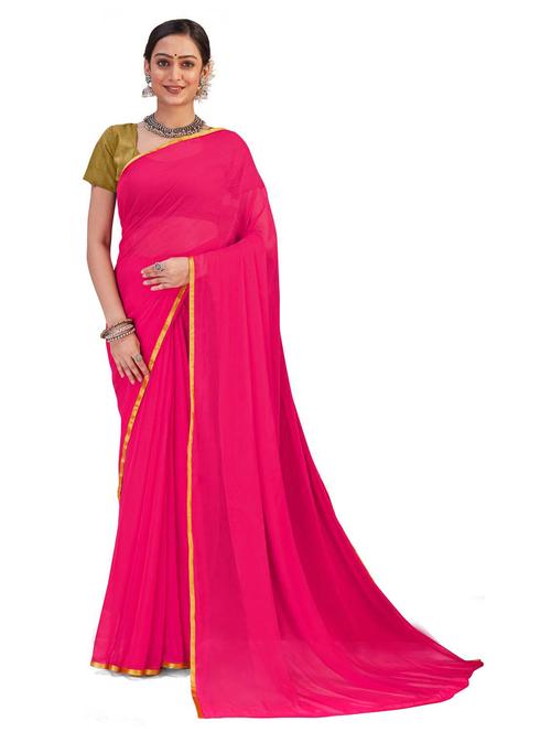 women's self design pink colored saree with blouse - 19854237 - Very Small Image - 1