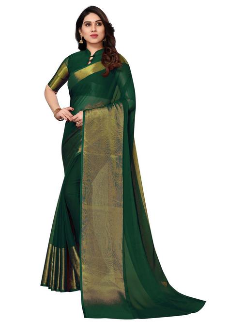women's bordered royal blue colored saree with blouse - 19854344 - Very Small Image - 1