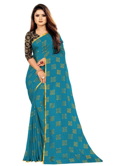 women's self design blue colored saree - 19854722 - Very Small Image - 1